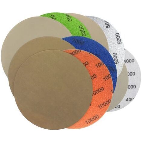 50pcs Sanding Discs, Round Sandpaper, 125mm Velcro Sanding Discs, Wet and Dry Sanding Discs 3000/4000/5000/7000/10000 for Flocking, Sandpaper (1/4)