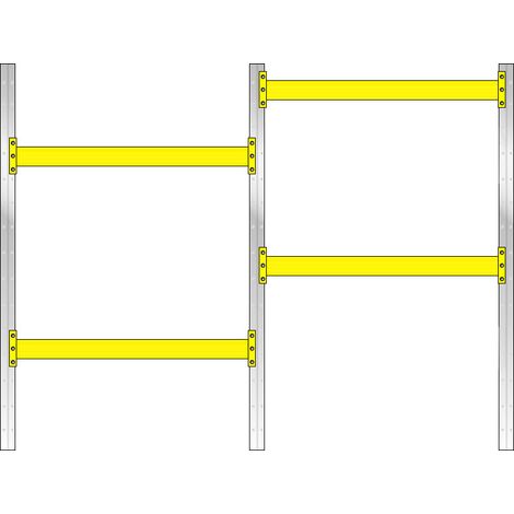 BRB Palettenregal, 4 Paar Tragbalken, Stecksystem, erweiterbar, BxTxH 5710x1100x3 mm, Fachlast 2600 kg/Tragbalkenpaar (1/2)