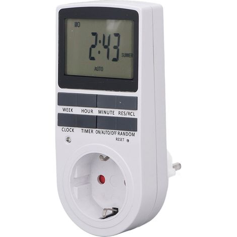 Minuteur Prise Programmateur Digital Économe en Énergie Prise Temporisée Haute Puissance Anti-Feu Prise EU 220-240V (1/5)