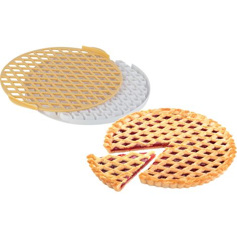 Tescoma 630898 Delícia Reticolo Tagliapasta per Crostata, Plastica, Giallo/Bianco, Diametro 30 cm