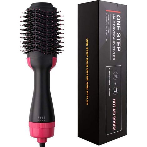 Brosse sèche-cheveux, brosse sèche-cheveux à air chaud 2 en 1 peigne sèche-cheveux électrique volumateur (1/5)
