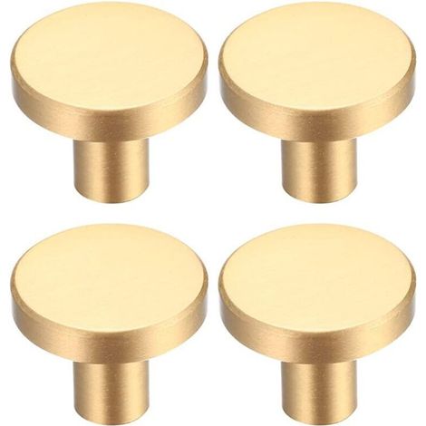 4 Pièces Boutons de Tiroir, Boutons de Meubles en Or, Boutons Armoire Ronds, Boutons de Tiroir en Laiton Doré, Poignees de Porte de Cuisine pour Décor - 20 25 mm, (1/5)