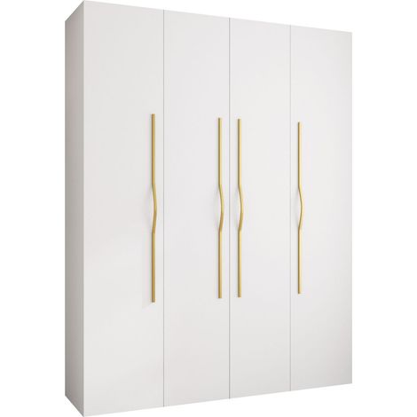 Armoire Hartford 564, Blanc, 246x190x42cm, Portes d'armoire: Avec des charnières, Nombre d'étagères: 12 (1/5)