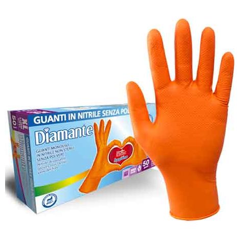 GUANTO MONOUSO IN NITRILE 'DIAMOND' Tg. L - confezione 50