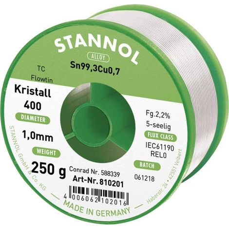 Stannol Flowtin TC hilo de soldadura sin plomo 250 g 1 mm