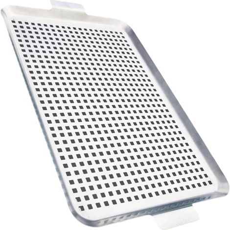 Un set de cuisson pratique pour barbecue en acier inoxydable, comprenant un plat de rôtissage perforé et des poignées.
33 x 18,5 x 2 cm (1/5)