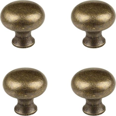 royaluxe -pièces 1,0 pouce x 0,9 pouce (environ 2,5 cm x 2,9 cm) Bouton de traction simple et élégant en laiton de style vintage, bouton de quincaillerie solide pour meuble, placard, tiroir, boîte, po (1/5)