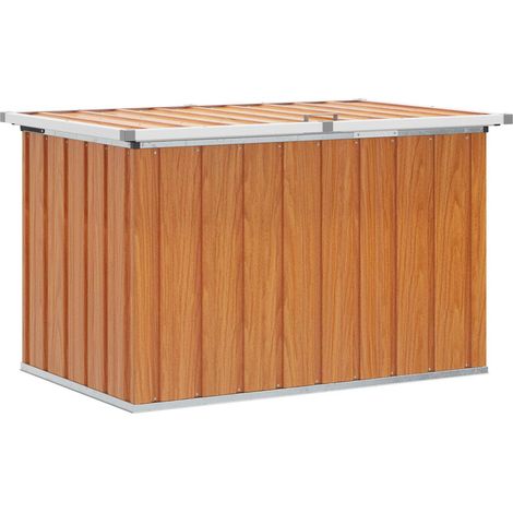 Outdoor Storage Box Wood 109 x 67 x 65 cm Galvanised Steel vidaXL (1/5)
