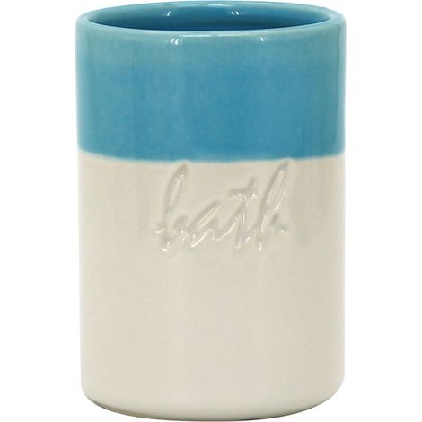 Bicchiere in ceramica blu/bianco - serie Bath (1/3)