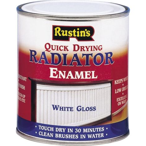 Rustins RADG500 Quick Dry Radiator Enamel Paint Gloss White 500ml RUSQDREG500 (1/3)