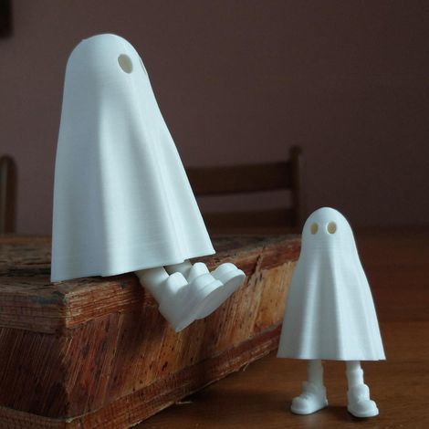 Fantôme d'Halloween avec os, décoration, jouet de fête, blanc l (1/5)