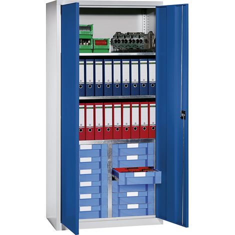 eurokraft pro, Armoire d'atelier et à tiroirs, 3 tablettes, 12 (1/3)