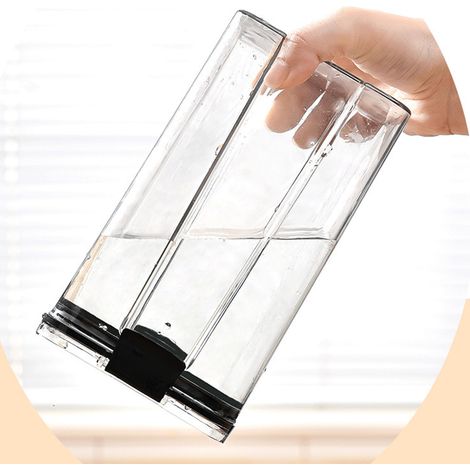 Rechteckiger, transparenter PET-Vorratsbehälter mit Deckel, 1800 ml, luftdicht, für Getreide und Körner – 12 x 10,7 x 24,5 cm (1/5)