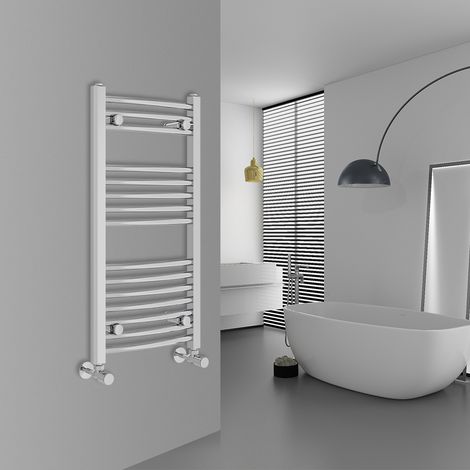 WarmeHaus Curved Chrome Bathroom Ladder Radiator 800x400mm (1/5)