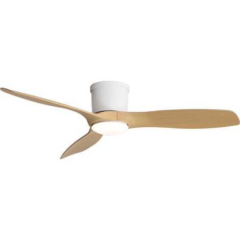 Ventilateur de plafond plat 52 pouces avec télécommande, 3 pales ABS, moteur DC réversible, ultra-silencieux (1/5)
