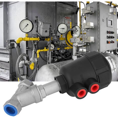 Vanne à siège incliné, actionnée par air comprimé, raccord fileté, boîtier en plastique renforcé, vanne vapeur 1/2 po DN15 (1/5)