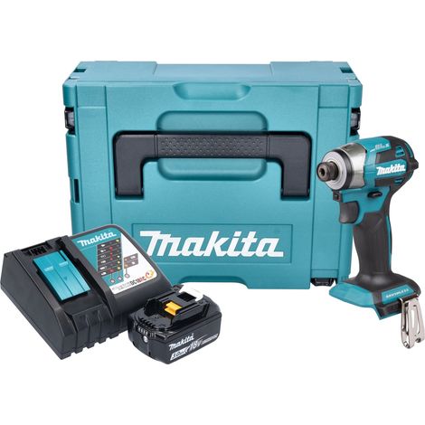 Llave de impacto sin cable Makita DTD 173 RF1J 18 V 180 Nm 1/4" sin escobillas + 1x batería recargable 3,0 Ah + cargador + Makpac