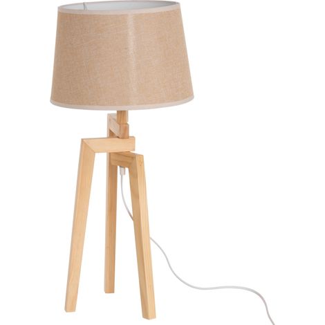 Tischlampe mit Lampenschirm aus Leinen, 66 cm (1/3)