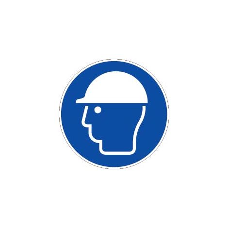 Panneau Casque de protection obligatoire - Rigide Ø80mm - 4021546