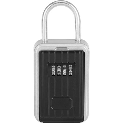 Coffre-fort extérieur à 4 chiffres avec cadenas à combinaison, boîte à clés suspendue pour porte, rangement sécurisé (1/5)