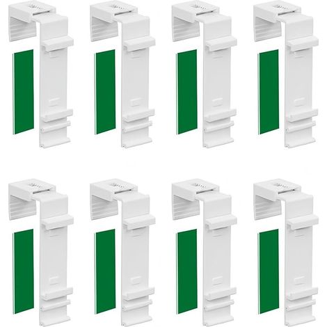 8 Pièces Support Store Enrouleur sans Percage, Fixation Store sans Percages, Supports de Serrage Longs pour Stores Double, Fixation et Collage San Perçage, Accessoire Pratique pour Fenêtres PVC (1/5)