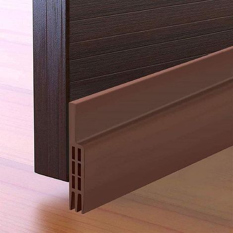 Calfeutrer Bas de Porte, 100 x 4.5cm Adhési, Souple Silicone Isolant Phonique Thermique Bande d'étanchéité Anti Bruit Poussière Stop à l'air Froid (1/5)