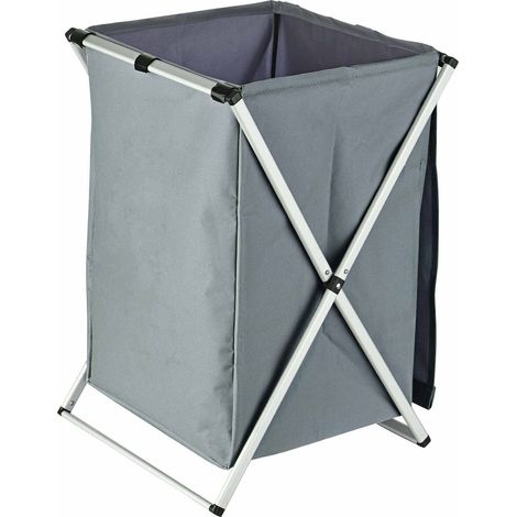 Panier à linge avec couvercle, sac à linge pliable, panier à linge sale, imperméable, adapté à la salle de bain, à la chambre et à la maison, 58x38x38cm, gris (1/5)