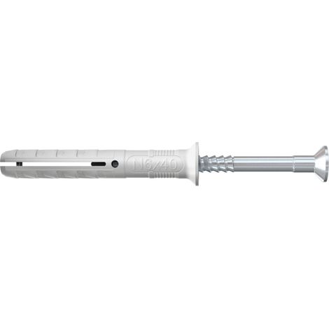 Fischer 100x Nageldübel N 6 x 40/10 S mit Nagelschraube - 048788