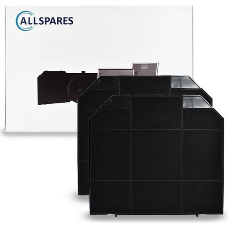 Filtro de carbón AllSpares (2x) para campanas extractoras compatibles con AEG-Electrolux Zanussi EFF72 / MCFE04 / 9029800480 / 9029793636 / Faber 112.0157.243 y SMEG KITFC161 (265x236x15mm) (1/5)