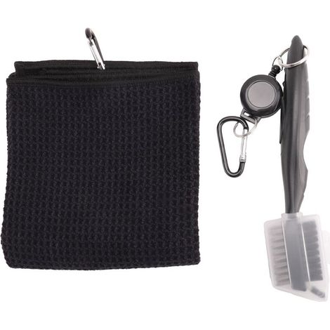 Ensemble D'Outils de Brosse à Serviettes de en Pur Coton avec Rallonge RéTractable et Pince de Nettoyage Club Nettoyeur (Noir)