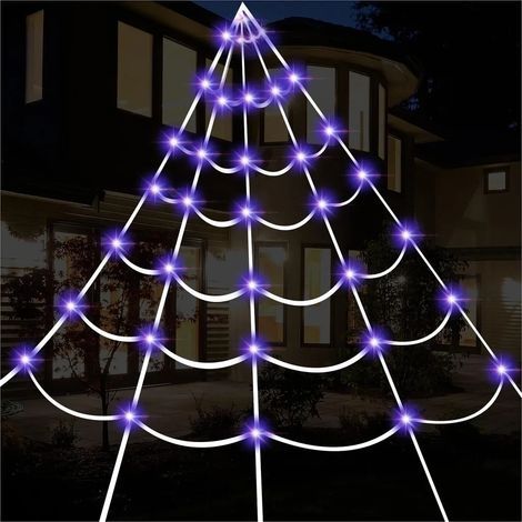 Guirlande lumineuse toile d'araignée Halloween 250 LED étanches avec télécommande araignée, décoration pour cour maison jardin intérieur extérieur fêtes effrayantes (1/5)