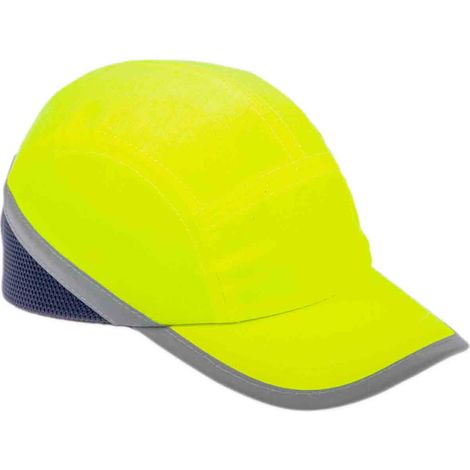 Rs Pro – Casquette de protection ajustable 52 - 65cm – Coque ABS et revêtement coton – Norme EN812 – Couleur jaune haute visibilité