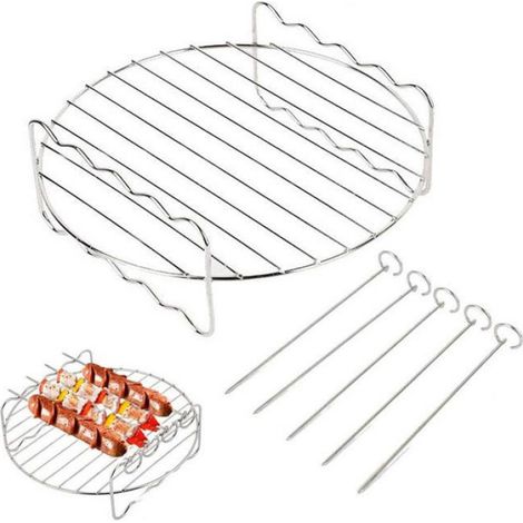 Support Pour Friteuse À Air - Grille Barbecue Et Plaque Plancha - Accessoire Multifonctionnel Pour Cuisine - Lot De 6 Pièces (1/5)