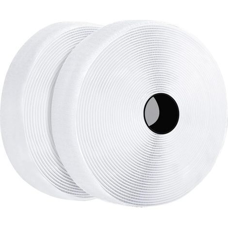 8M Bande Agrippantes Adhésives Rubans Adhésifs Bande Ruban Scratch Autocollant Moustiquaire Hook Loop Rouleau Scratch Autoadhésif, pour moustiquaire fenetre, Blanc 8m x 2 (1/5)