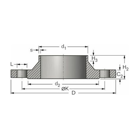 Vorschweißflansch DIN2633 C, PN16, DN32 42,4mm, Wkst-Nr. 1.0038 - 80654018 von Buderus