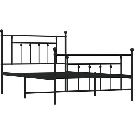 Cadre de lit métal sans matelas avec pied de lit noir 107x203cm vidaXL (1/5)