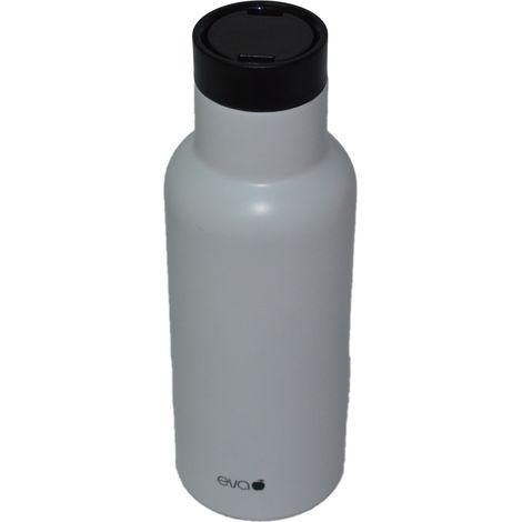 Borraccia in acciaio colorata 450 ml tappo automatico bianca (1/4)