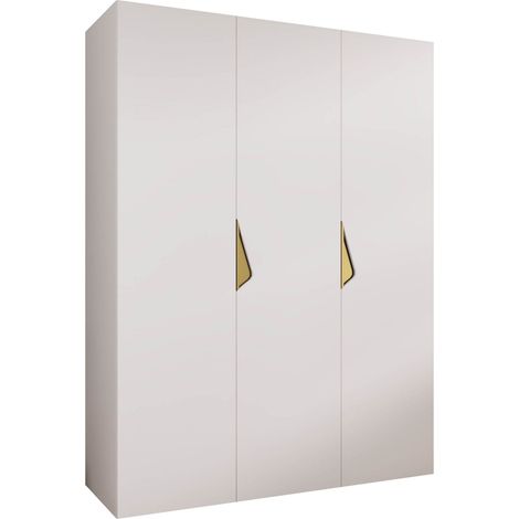 Armoire Hartford 619, Blanc, 202x150x52cm, Portes d'armoire: Avec des charnières, Nombre d'étagères: 0 (1/5)
