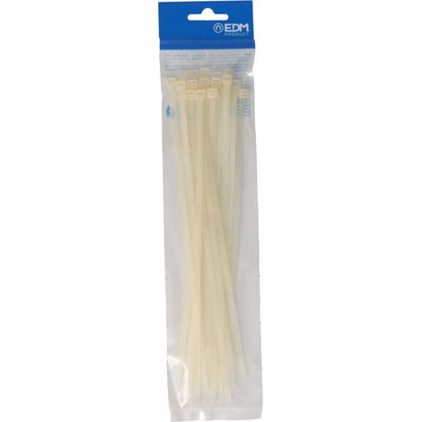 Bridas natural 4,8 x 250 mm nylon alta calidad, bolsa 25 uds (1/4)