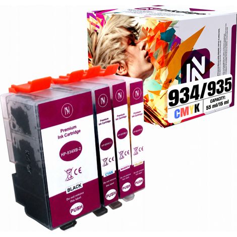Inchiostro Inkdigo 934 XL 935 XL compatibile con HP OfficeJet 6812 6820 6822 6815, certificato TÜV. (1/5)