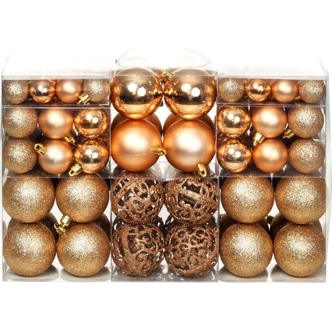 100 Boules de Noël Rose et Or pour décorer votre sapin (1/5)