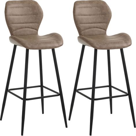 Set 2 Sgabelli 44,5x46x107,5 cm in Similpelle Beige (1/3)
