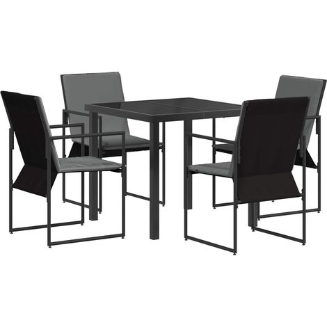Garden Dining Set 5 pcs Black and Anthracite 80 x 80 x 73 cm vidaXL (1/5)