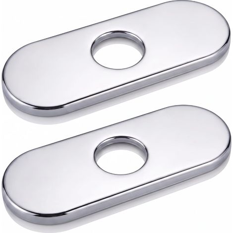 Plaque de Robinet Ovale Inox 304 Rosace 35mm Cache Trou Evier 2 Pièces (1/5)