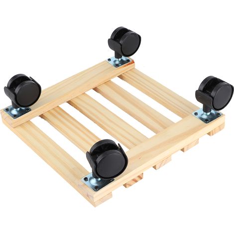 Support à roulettes pour pots de fleurs en bois, avec plateau mobile, pour accessoires de jardinage (1/5)
