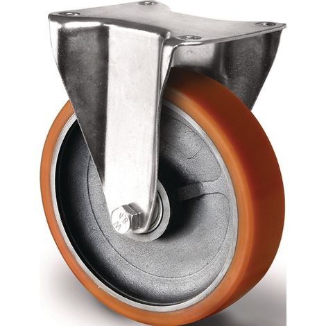 TECWERK Schwerlastbockrolle D.125mm Trgf.700kg Bockrolle Guß-PU 135mm 110mm TECWERK