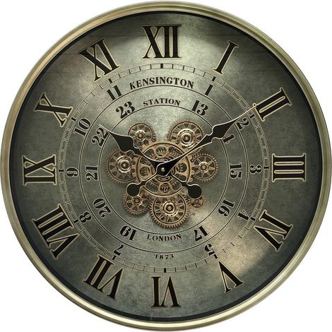 60cm Wall Gear Clock for Living Room/Hallway/Dining Room - Metal - L8 x W64 x H64 cm