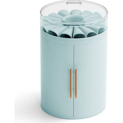 Boîte de rangement à quatre dessins étanche et anti-poussière pour bijoux(bleu) (1/5)