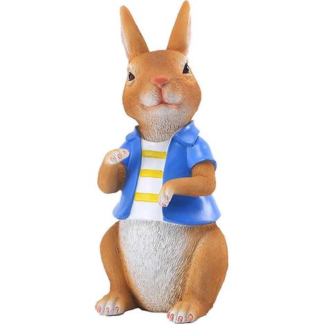 Stehende Hasenfigur, Frühlings- und Osterdekoration, Gartenhasenfigur aus Polyresin