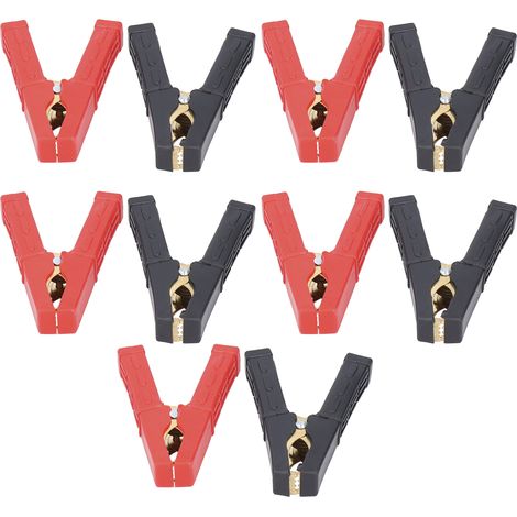 10 pinces crocodile cuivre pur 100A pour batterie, câble de charge, accessoire véhicule (1/5)